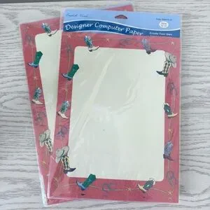 Western Computer Paper Party Supplies | 2 Sets Country Western Designer Computer Paper ...